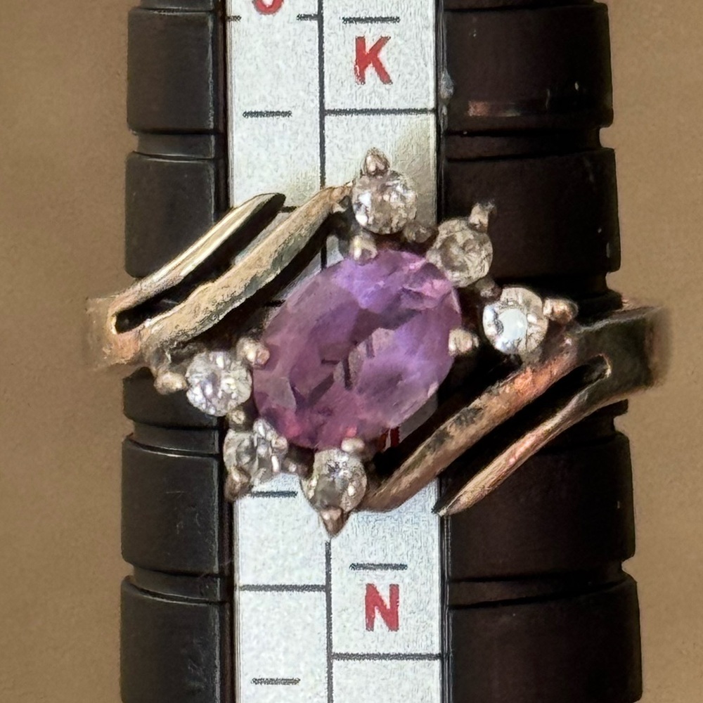 Vintage Amethyst Sterling Silver 925 Ring 6